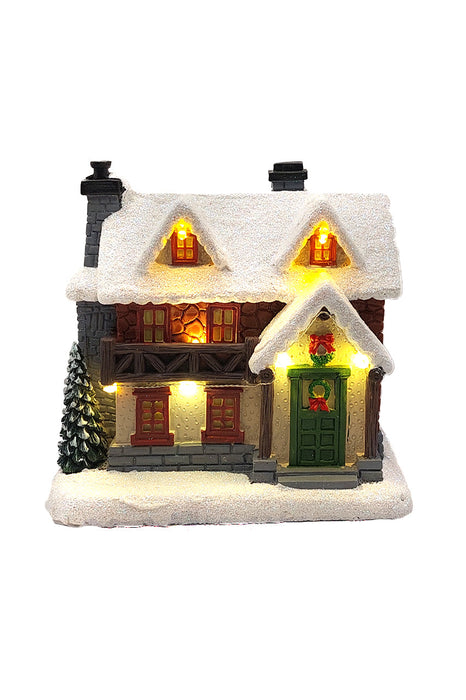 Christmas Cabin with Lights - Christmas Village Collection by Wizardi F07-N6-1B