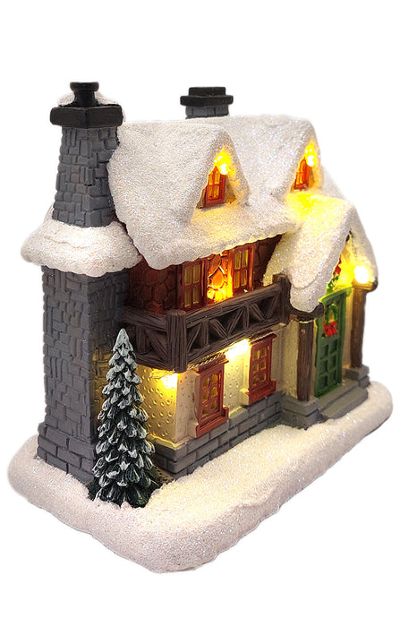 Christmas Cabin with Lights - Christmas Village Collection by Wizardi F07-N6-1B