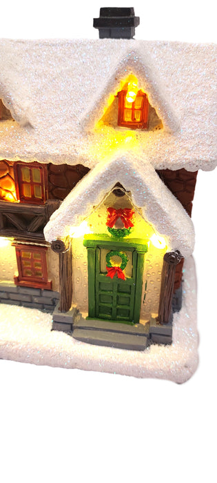 Christmas Cabin with Lights - Christmas Village Collection by Wizardi F07-N6-1B
