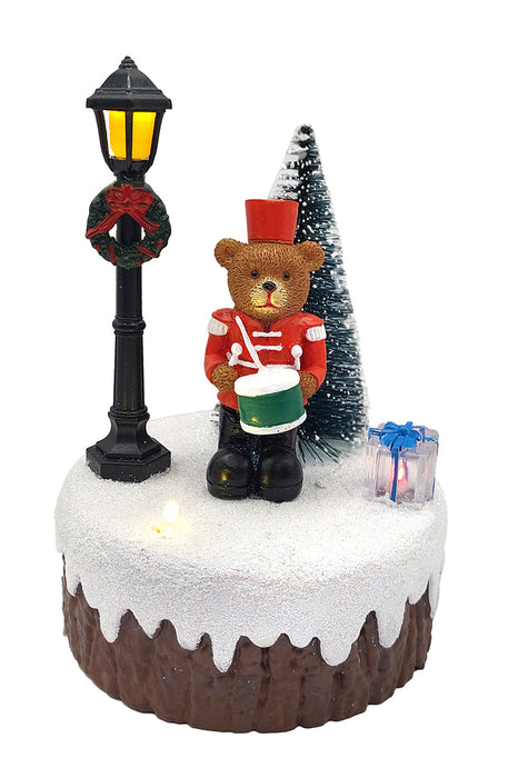 Holiday Bear Scene - Christmas Village Collection by Wizardi F07-N6-2C Bear