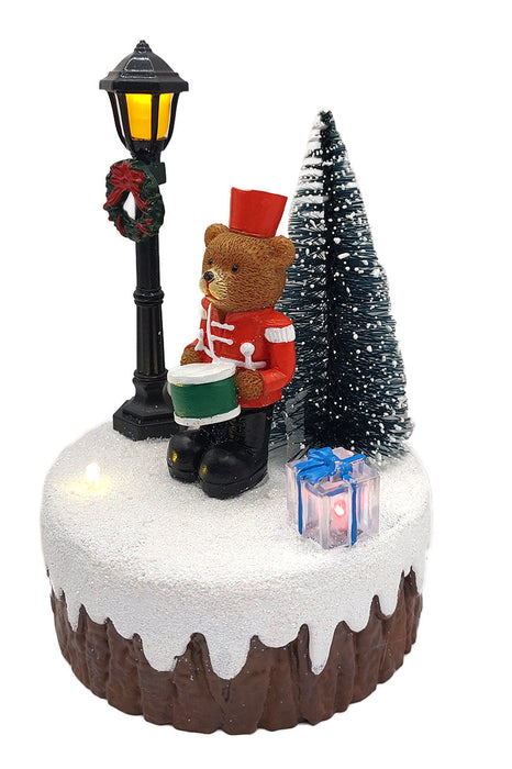 Holiday Bear Scene - Christmas Village Collection by Wizardi F07-N6-2C Bear