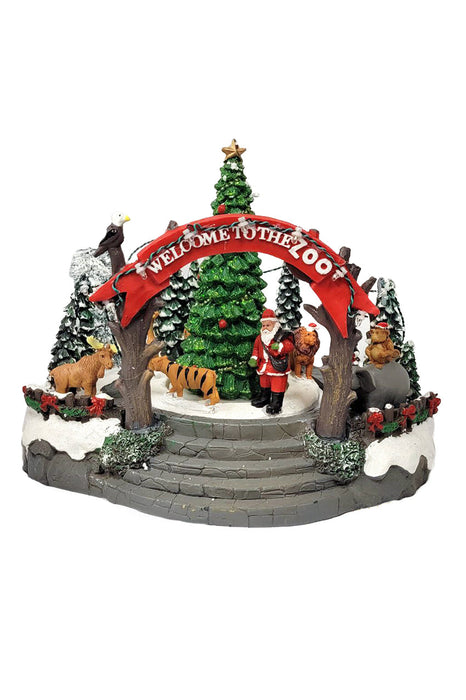 Christmas Zoo Entrance - Christmas Village Collection by Wizardi F07-N6-4