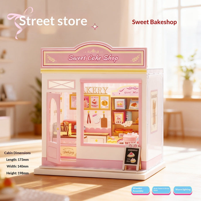 Sweet Cake Shop Miniature Dollhouse Kit F07AM10-1-1-ECJW-71