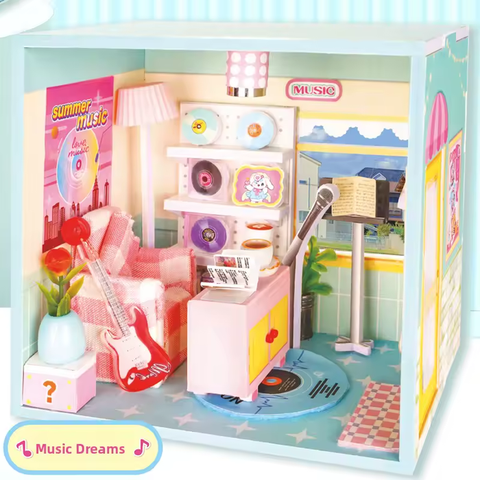 Music Dreams Miniature Dollhouse Kit F07AM10-3-1-EZMKJ-01