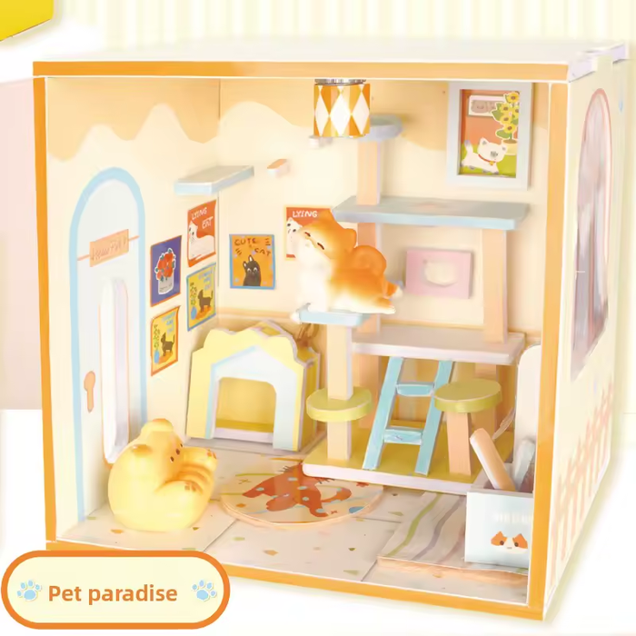 Pet Paradise Miniature Dollhouse Kit F07AM10-3-8-EZMKJ-09