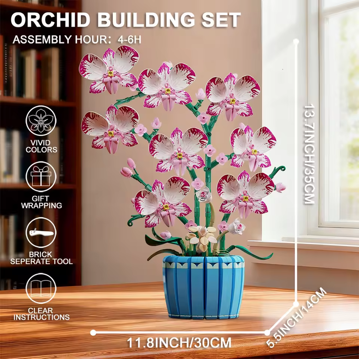 Orchid Potted Flower Building Blocks Kit F07AM11-12-T2123