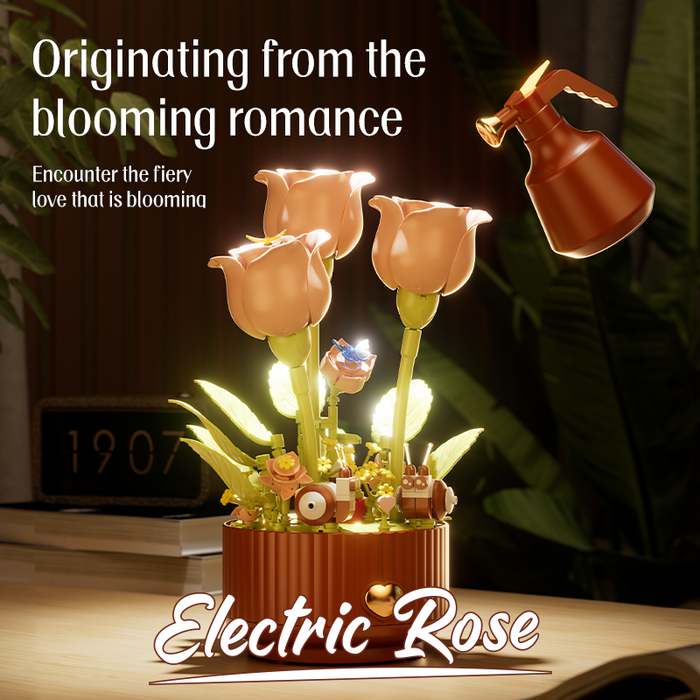 Electric Rose Flower Building Blocks Kit F07AM11-13-E01-1