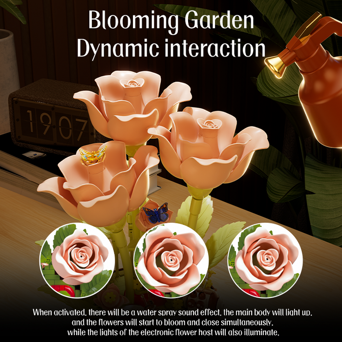 Electric Rose Flower Building Blocks Kit F07AM11-13-E01-1