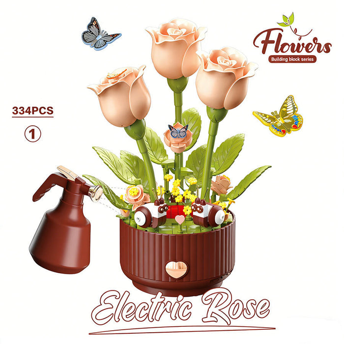 Electric Rose Flower Building Blocks Kit F07AM11-13-E01-1