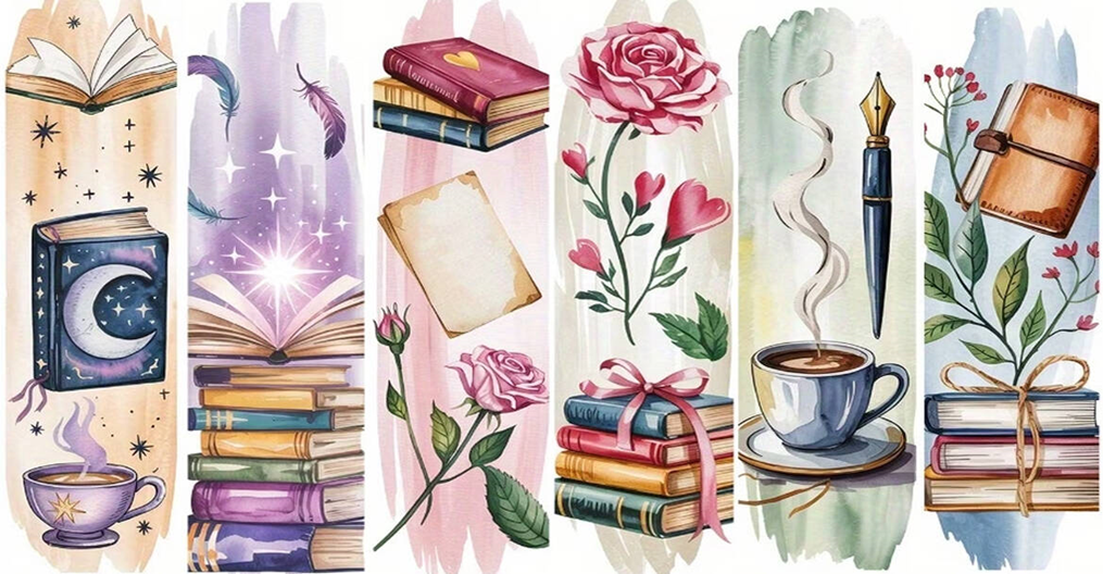 Books and 14 Count Aida Cross Stitch Bookmark Kit by Wizardi F07AM12-10-SQ025