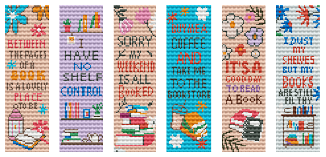 Book Lover Quotes 14 Count Aida Cross Stitch Bookmark Kit by Wizardi F07AM12-4-SQ003