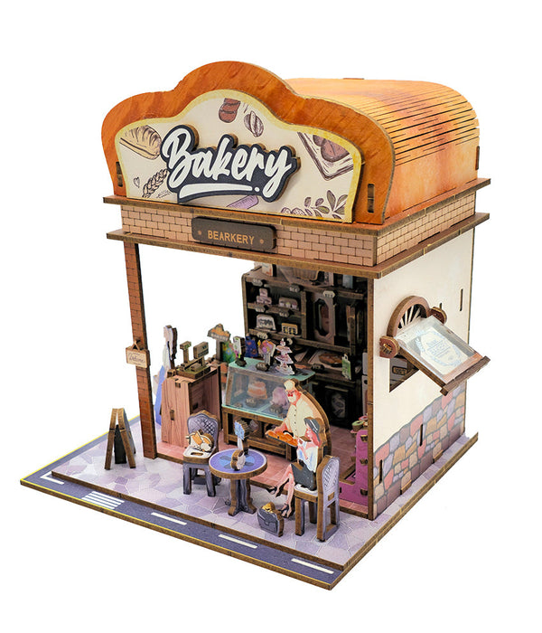 Fresh Bread Bakery Wooden Miniature Dollhouse Kit F07AM15-1-68073