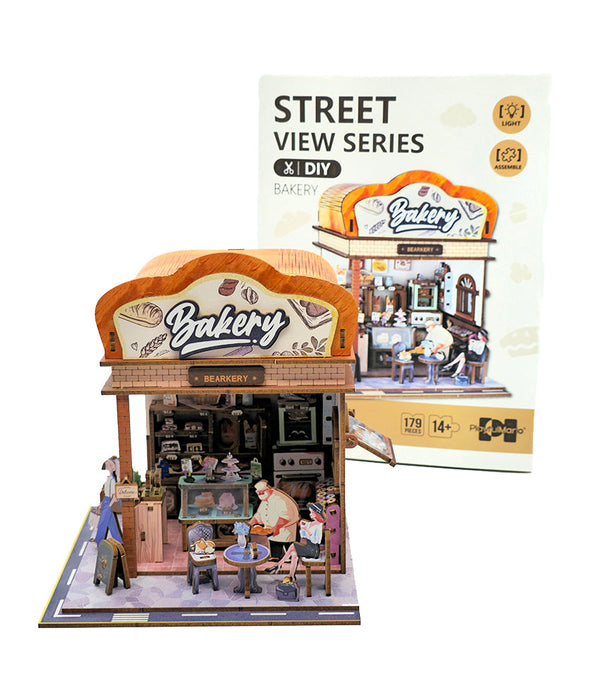 Fresh Bread Bakery Wooden Miniature Dollhouse Kit F07AM15-1-68073