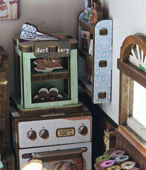Fresh Bread Bakery Wooden Miniature Dollhouse Kit F07AM15-1-68073