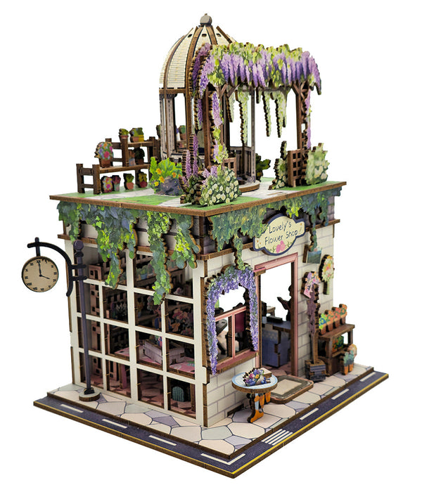 Wisteria Vine Flower Shop Wooden Miniature Dollhouse Kit F07AM15-1-68075
