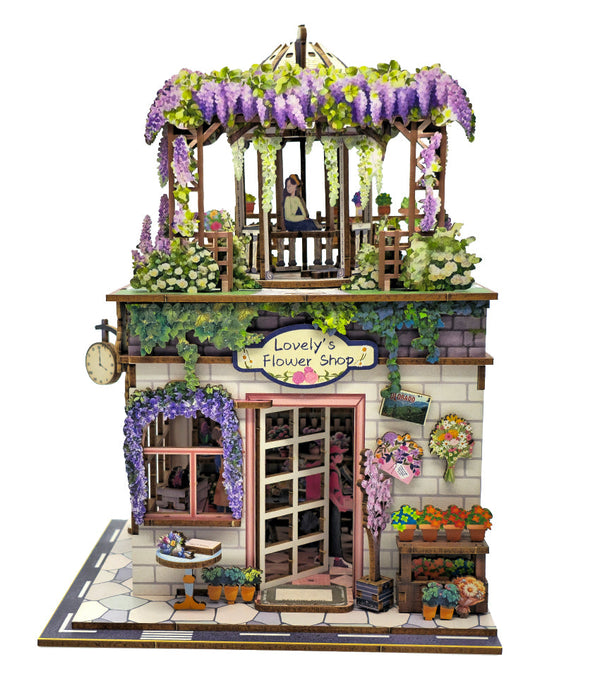 Wisteria Vine Flower Shop Wooden Miniature Dollhouse Kit F07AM15-1-68075
