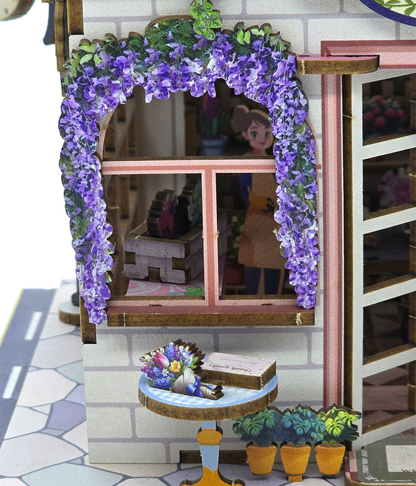Wisteria Vine Flower Shop Wooden Miniature Dollhouse Kit F07AM15-1-68075