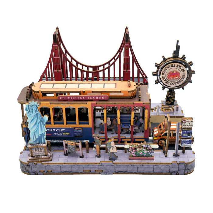 Dangdang Car Wooden Miniature Dollhouse Kit F07AM15-2-68084