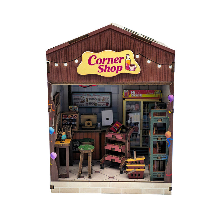Corner Shop Wooden Miniature Dollhouse Kit F07AM15-3-68091