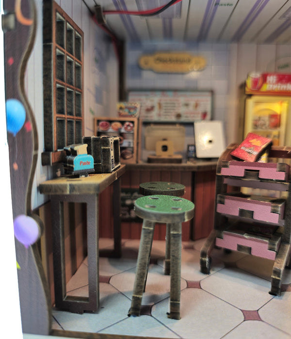 Corner Shop Wooden Miniature Dollhouse Kit F07AM15-3-68091