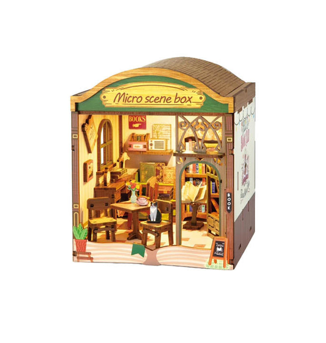 Book Store Wooden Miniature Dollhouse Kit F07AM15-3-68094