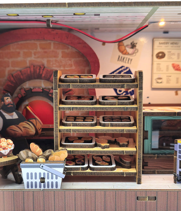 Bakery Wooden Miniature Dollhouse Kit F07AM15-4-68096