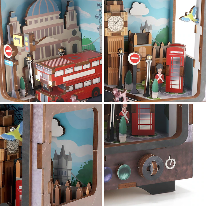 London Streets Wooden Miniature Dollhouse Kit F07AM15-5-68064