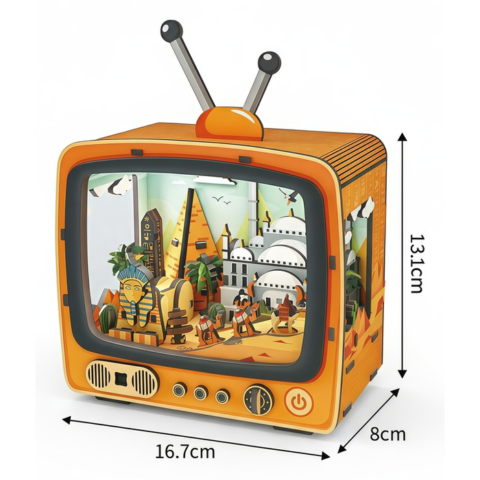 Discover The Pyramids Wooden Miniature Dollhouse Kit F07AM15-5-68065