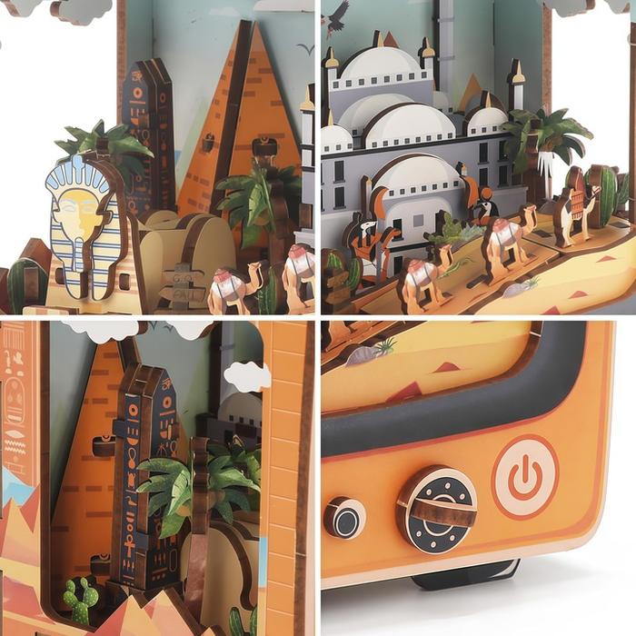 Discover The Pyramids Wooden Miniature Dollhouse Kit F07AM15-5-68065