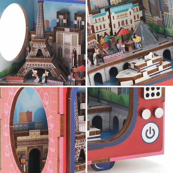 Street View of Paris Wooden Miniature Dollhouse Kit F07AM15-5-68067