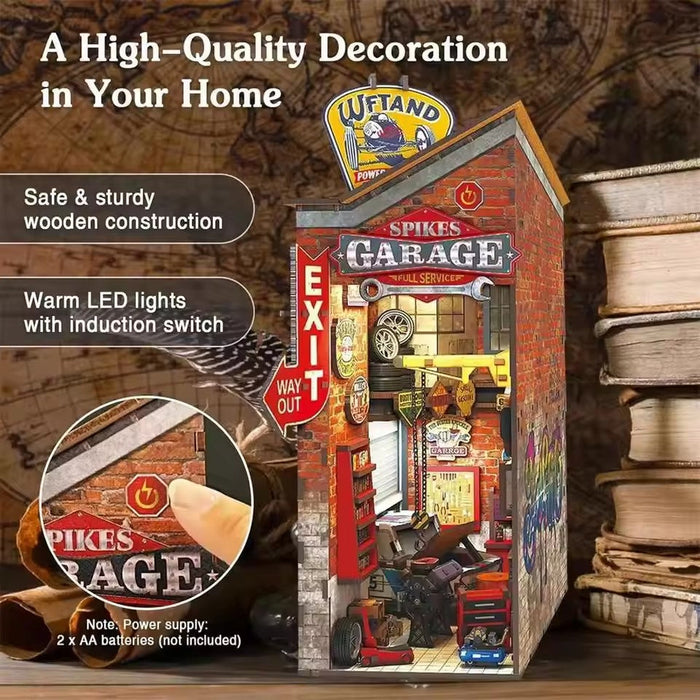Spike's Garage Wooden Book Nook Kit F07AM15-8-68048