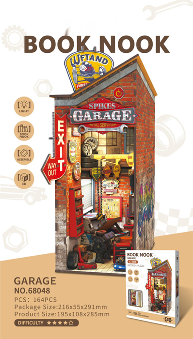 Spike's Garage Wooden Book Nook Kit F07AM15-8-68048