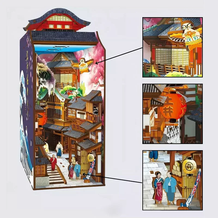 Edo Sakura Journey Wooden Book Nook Kit F07AM15-8-68049