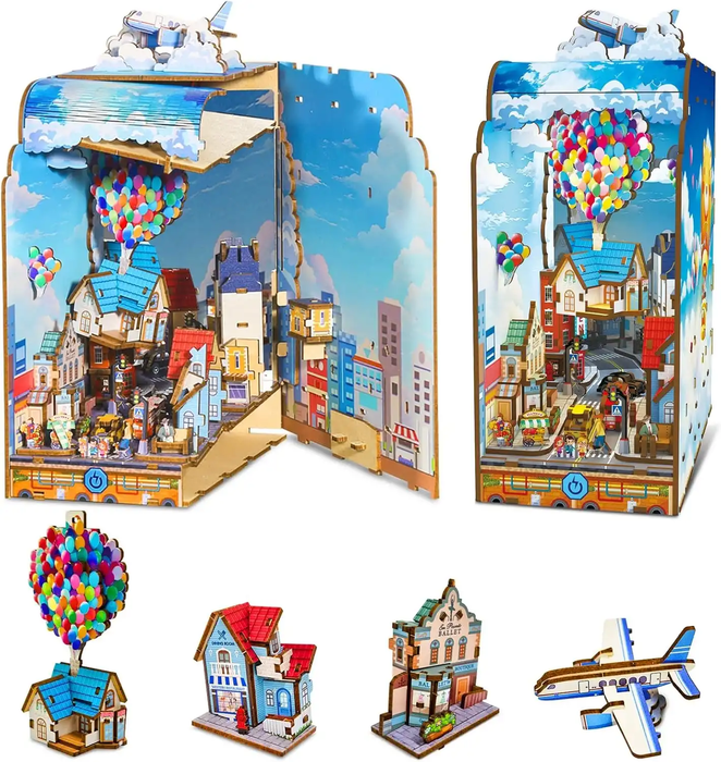 Flying House Wooden Book Nook Kit F07AM15-8-68050