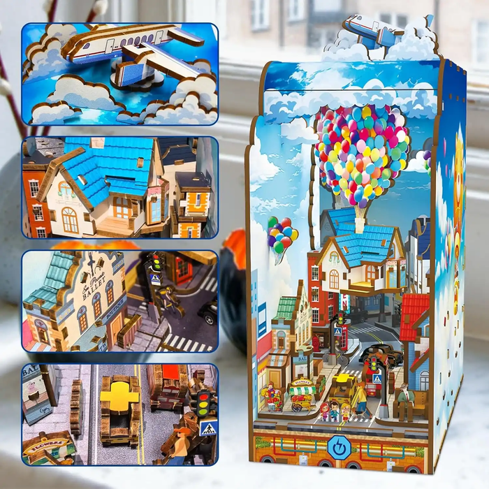 Flying House Wooden Book Nook Kit F07AM15-8-68050