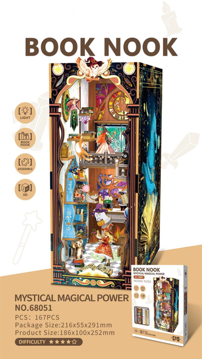 Mystical Magical Power Wooden Book Nook Kit F07AM15-8-68051