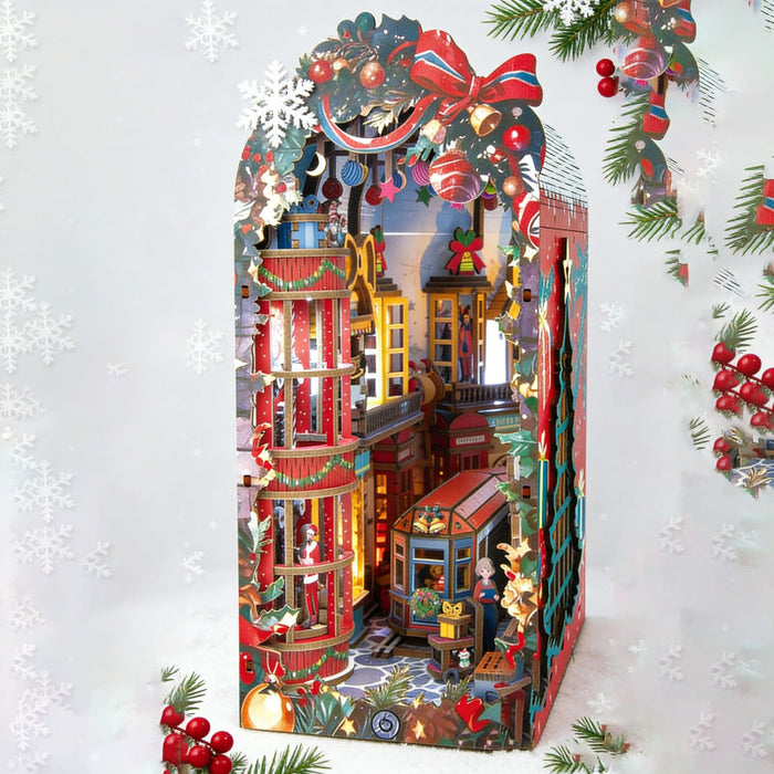 Christmas Wooden Book Nook Kit F07AM15-8-68099