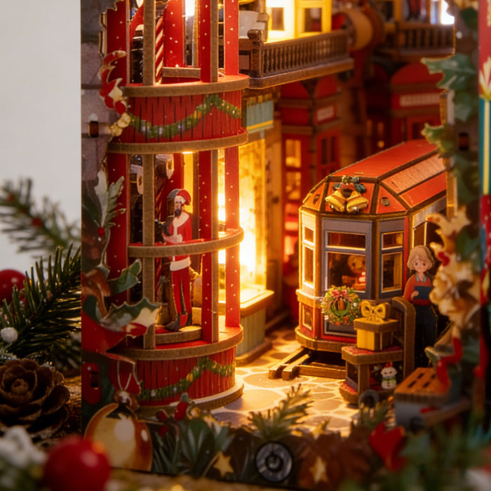 Christmas Wooden Book Nook Kit F07AM15-8-68099