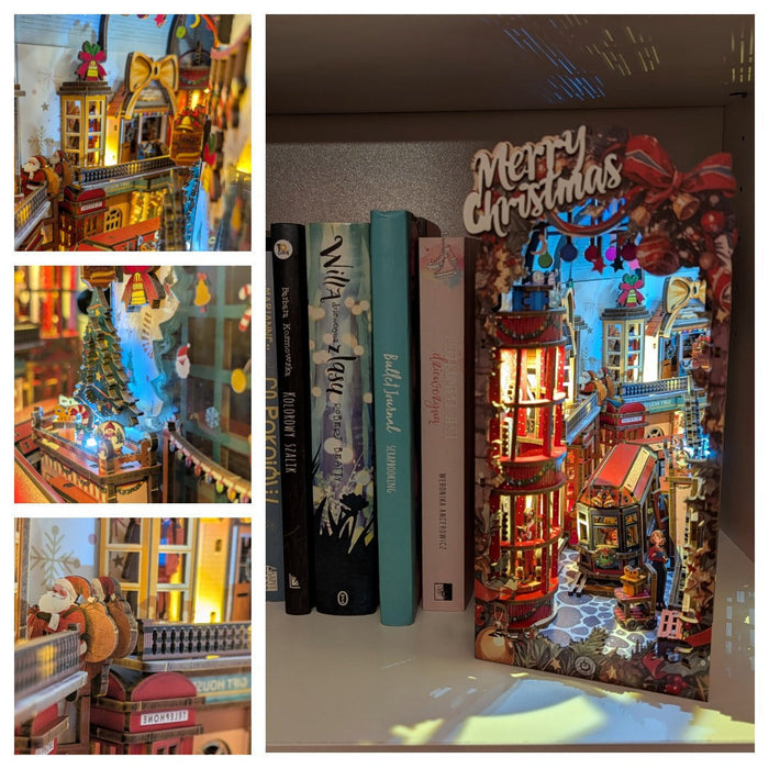 Christmas Wooden Book Nook Kit F07AM15-8-68099