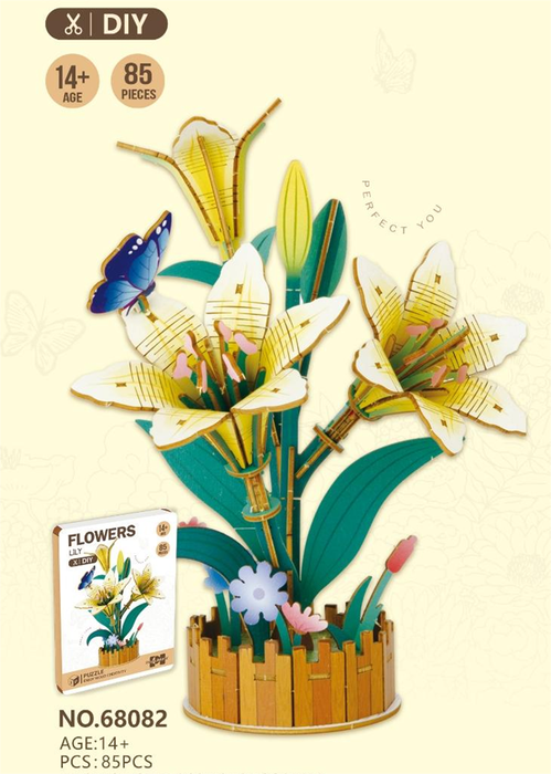 DIY Wooden Lily Model Kit F07AM15-9-68082