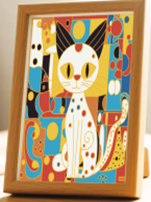 Abstract Cat Cloisonne Art Kit F07AM3-19-2