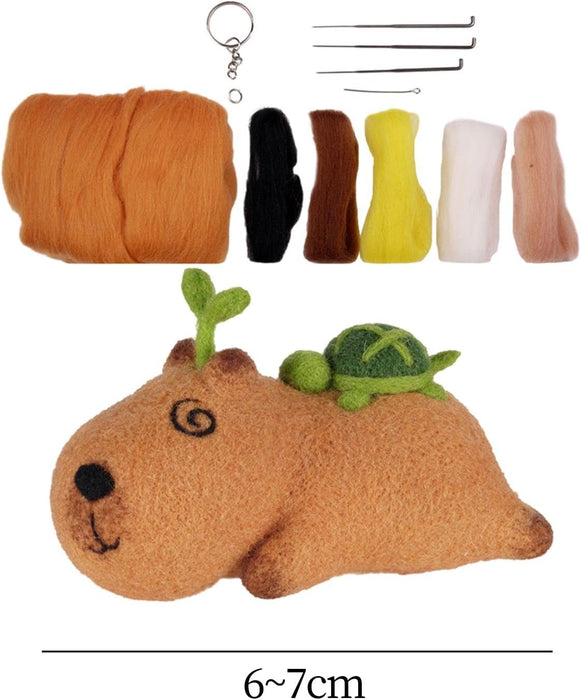 Capybara with Turtle Needle Felting Kit F07AM3-496