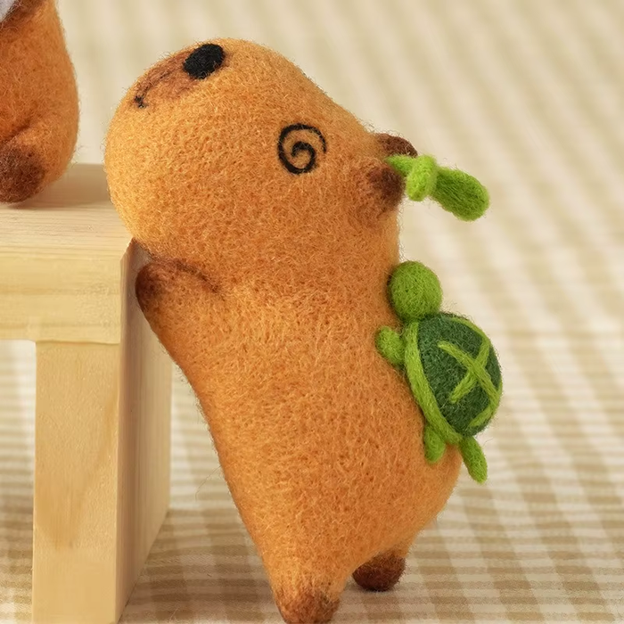 Capybara with Turtle Needle Felting Kit F07AM3-496