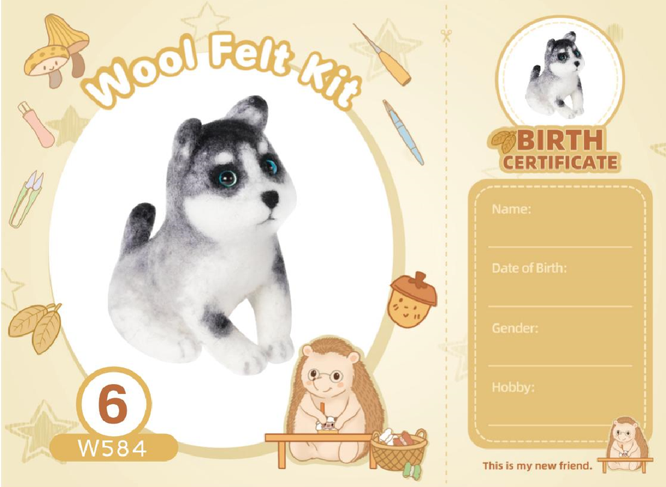 Siberian Husky Needle Felting Kit F07AM3-552-N6