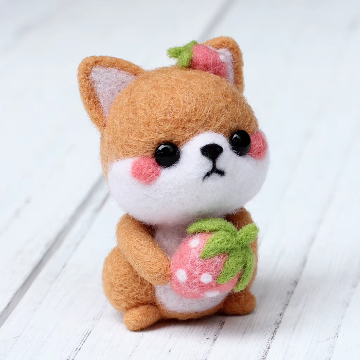Strawberry Puppy Needle Felting Kit F07AM3-56