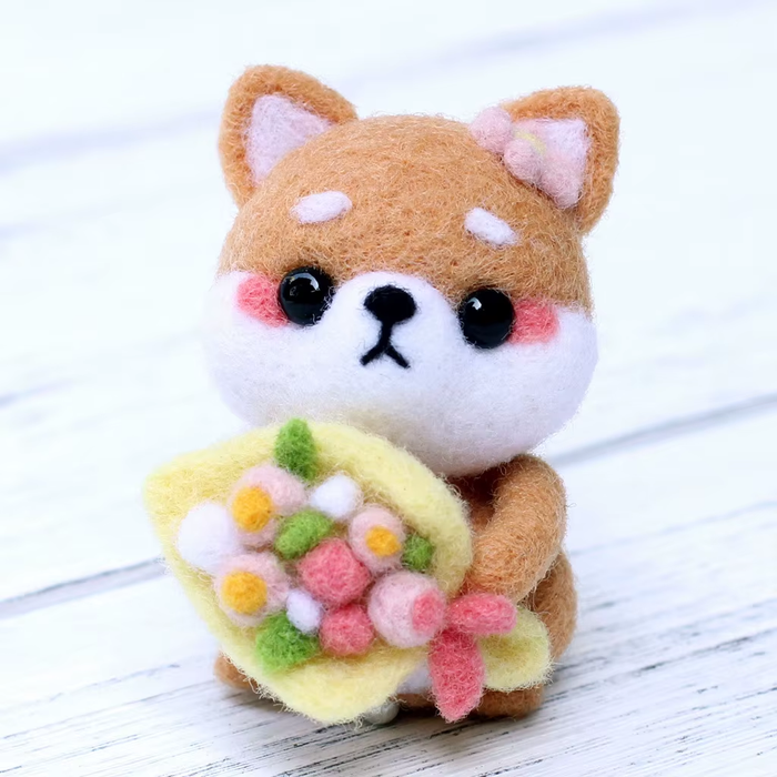 Bouquet Puppy Needle Felting Kit F07AM3-58