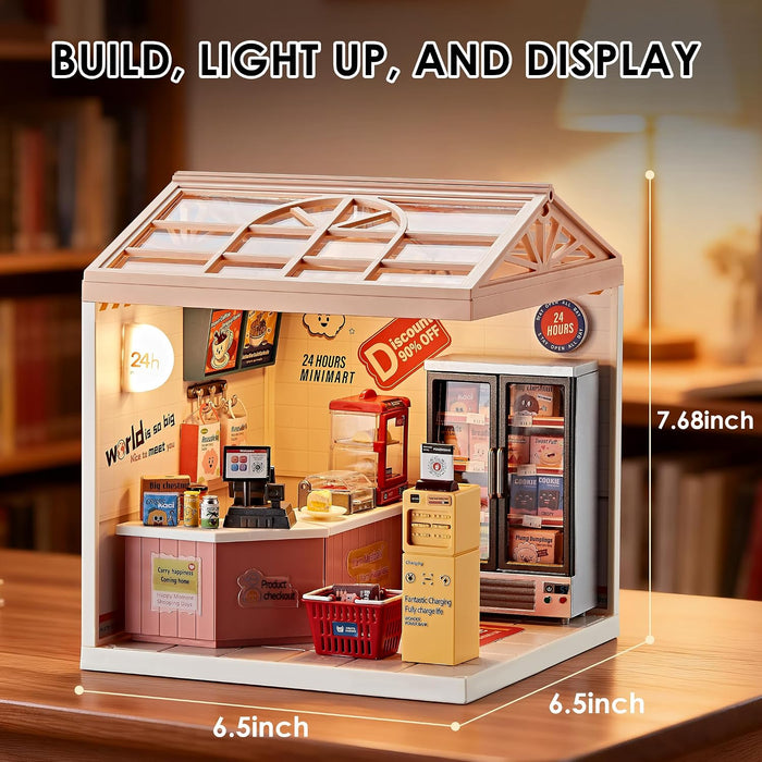 Convenience Store Miniature Dollhouse Kit F07AM7-1-8001
