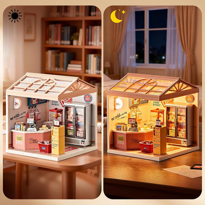 Convenience Store Miniature Dollhouse Kit F07AM7-1-8001