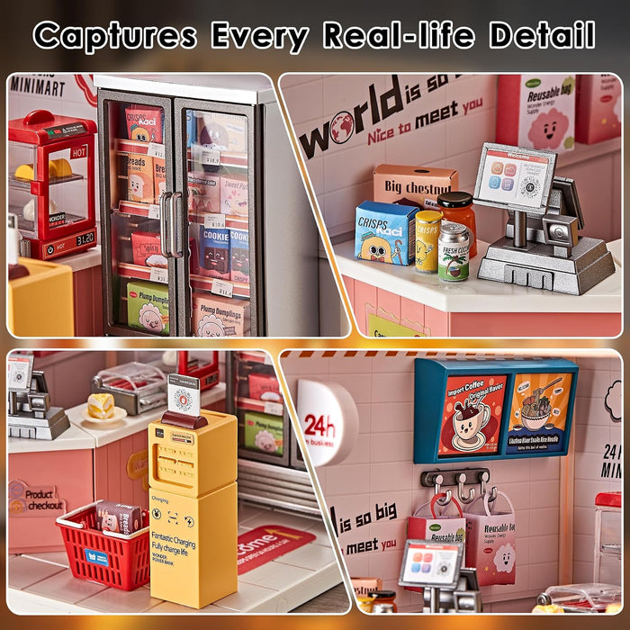 Convenience Store Miniature Dollhouse Kit F07AM7-1-8001