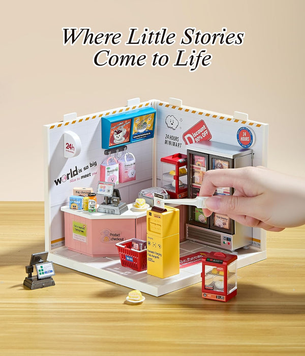 Convenience Store Miniature Dollhouse Kit F07AM7-1-8001
